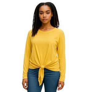 NWOT Max Edition Petite Women's Front Tie Long Sleeve Top Size XLP